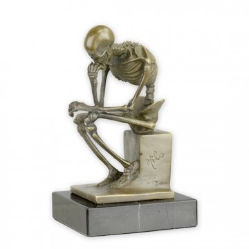 Sl 32 thinker skeleton bronze